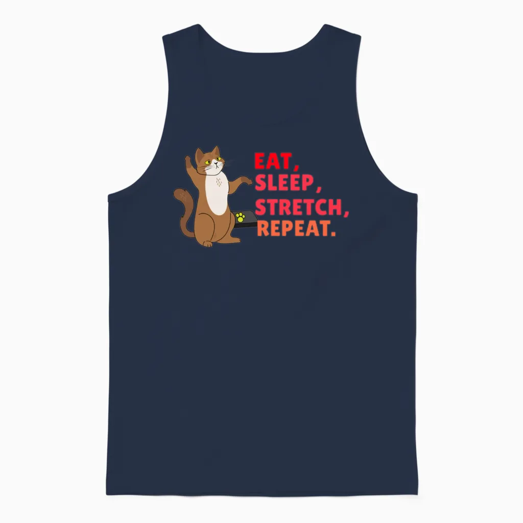 Funny Animal T-Shirt Design, Fitness and Wellness Unisex Tank Top in Navy