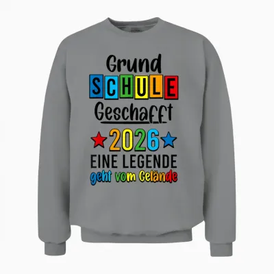 Grundschule Geschafft Abgänger Grundschule Abschluss 2026 Unisex Sweatshirt - Sport Grey