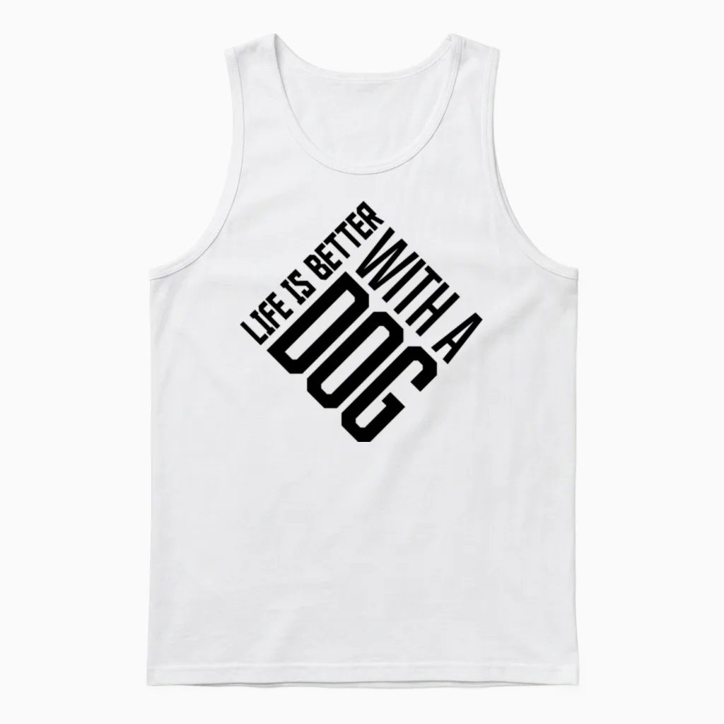 Better with a Dog - Lovers Unisex Tank Top in White