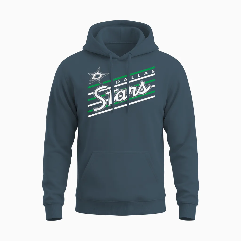 Dallas Stars Retro Performer Black Officially Licensed Unisex Hoodie in Dark Heather