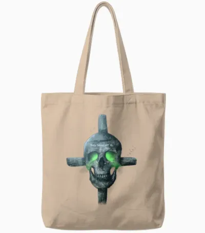 Skull Digital Art(horror Edition) Tote Bags - Natural