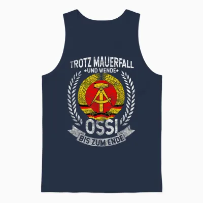 Trotz Mauerfall Und Wende Ossi Bis Zum Ende Ossi Fan Unisex Tank Top - Navy
