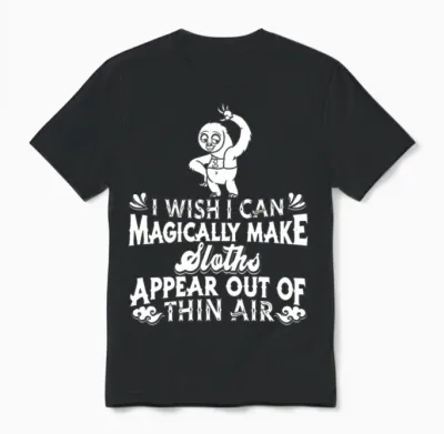 Sloth Funny Unisex T-Shirt - Black
