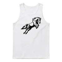 Leaping Horse — Lovers Unisex Tank Top - White – 1