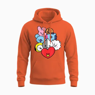 Cool K-Pop Cute Love Symbol K-Drama Korean Pop Music Fans Unisex Hoodie - Orange