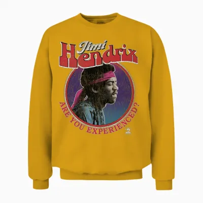 Offizielles Jimi Hendrix Are You Experienced Retro Rock Langarmshirt Unisex Sweatshirt - Gold