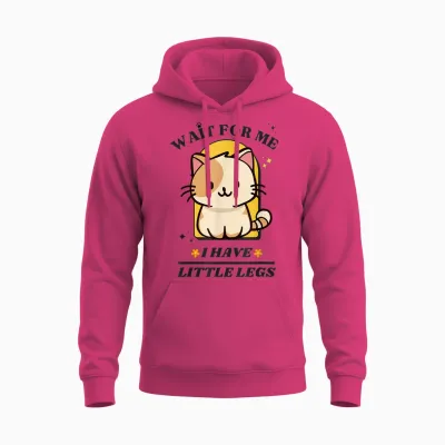 Funny Cat Lover Wait for Me I Have Little Legs Groovy Unisex Hoodie - Heliconia