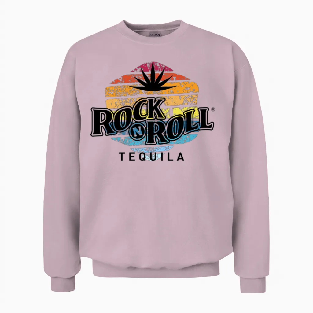 Rock N Roll Tequila Fifth Collection Unisex Sweatshirt in Light Pink