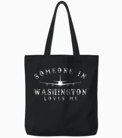 Someone in Washington Loves Me Tote Bags - Black