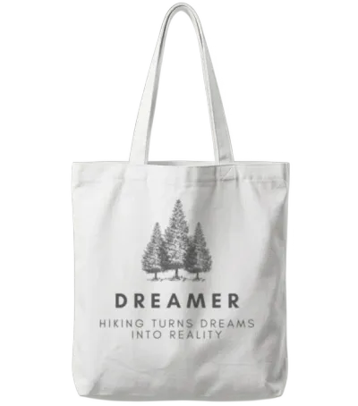 Hiking Dreamer Tote Bags - White