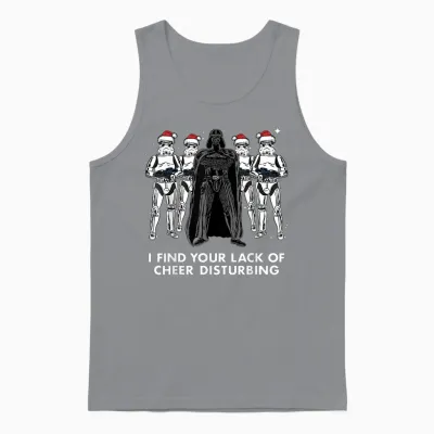 Star Wars Vader Trooper Lack Cheer Christmas Graphic Unisex Tank Top - Sport Grey