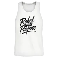 Rebel with Purpose Unisex Tank Top - White – 2