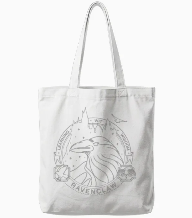 Harry Potter Ravenclaw Coat of Arms Tote Bags in White