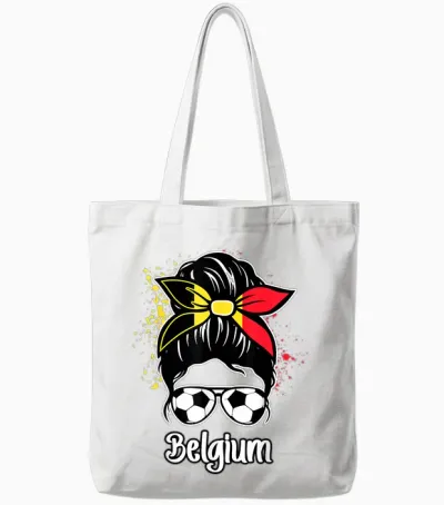 Drapeau Belge Joueur De Football Fan De Football Belge Tote Bags - White