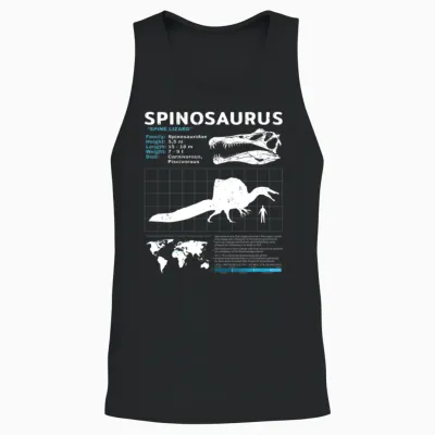 Spinosaurus Fact Sheet Unisex Tank Top - Black