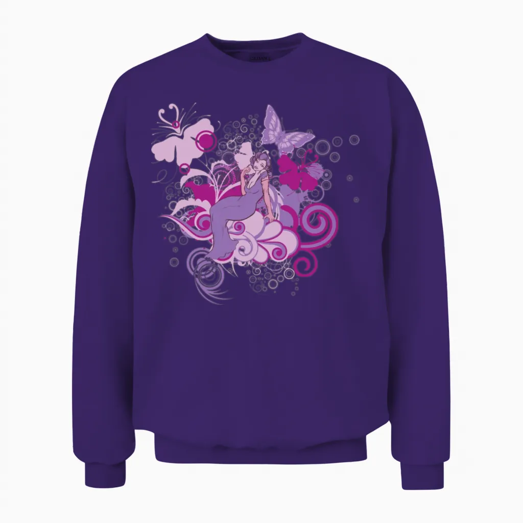 Retro Lady Unisex Sweatshirt in Purple
