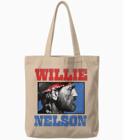 Official Willie Nelson Bandana Tote Bags - Natural