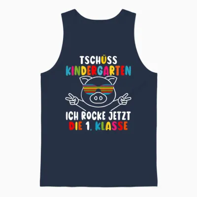 Kita Abschluss 2026 Tschüss Kindergarten Hallo 1. Klasse Unisex Tank Top - Navy
