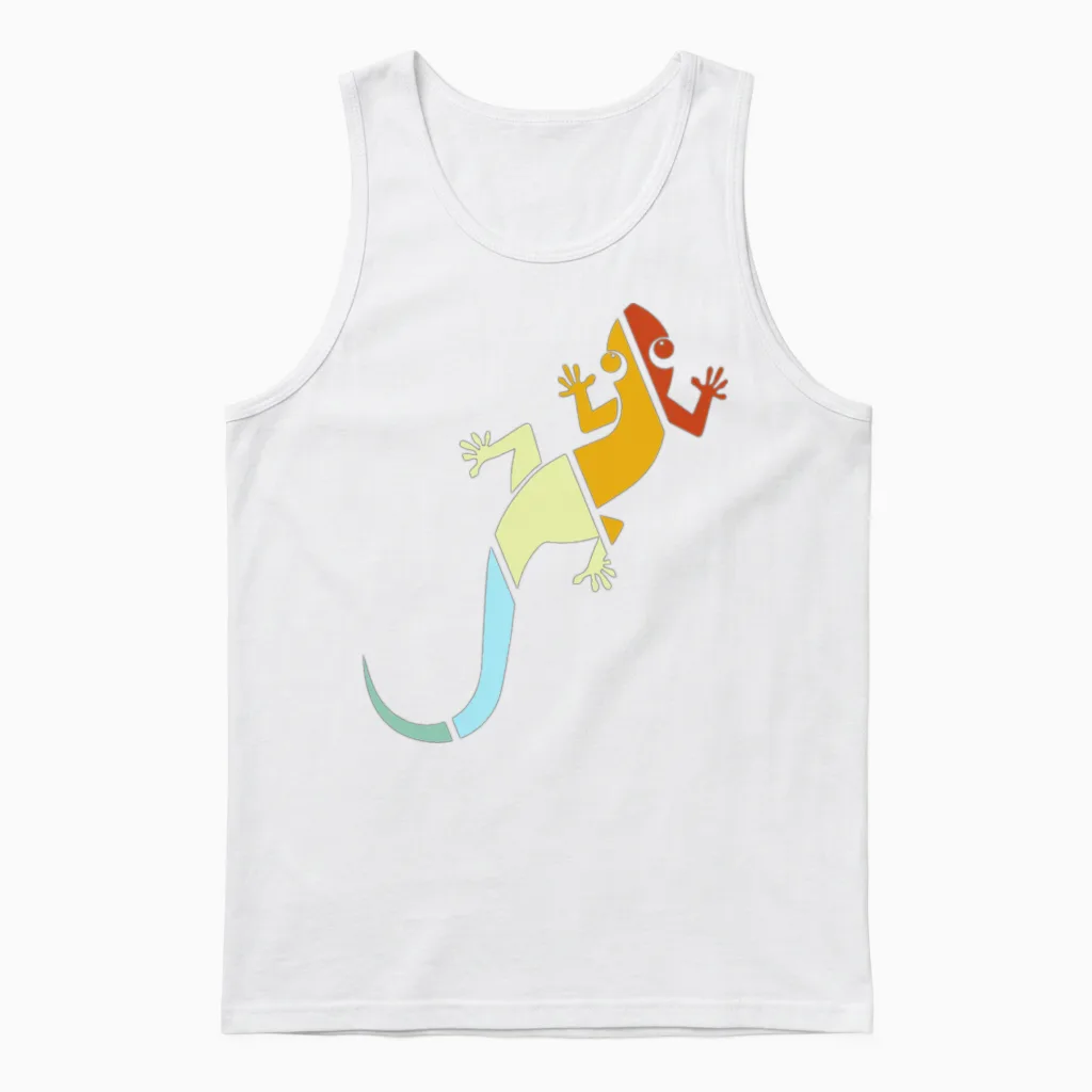 Lizard Retro Reptiles & Exotics Unisex Tank Top in White