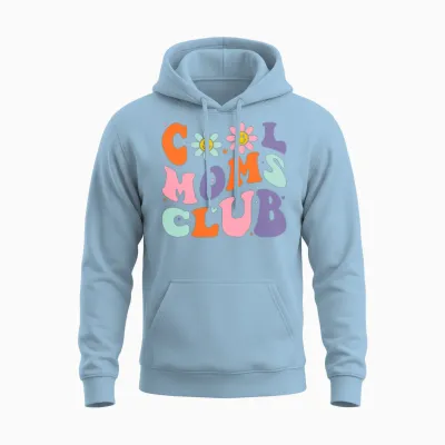 Cool Moms Club New Mom Pregnancy Baby Shower Unisex Hoodie - Light Blue