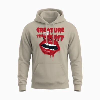 Rocky Horror Show the Creature of the Night Mouth T-Shirt, Black Unisex Hoodie - Sand