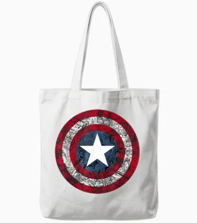 Marvel Captain America Avengers Shield Comic Tote Bags - White