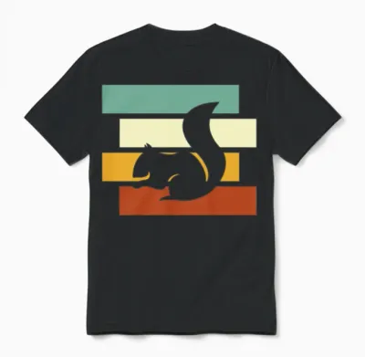 Squirrel Retro Unisex T-Shirt - Black