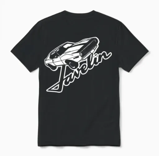 2nd Generation Amc Javelin Illustration and Script Unisex T-Shirt in Black