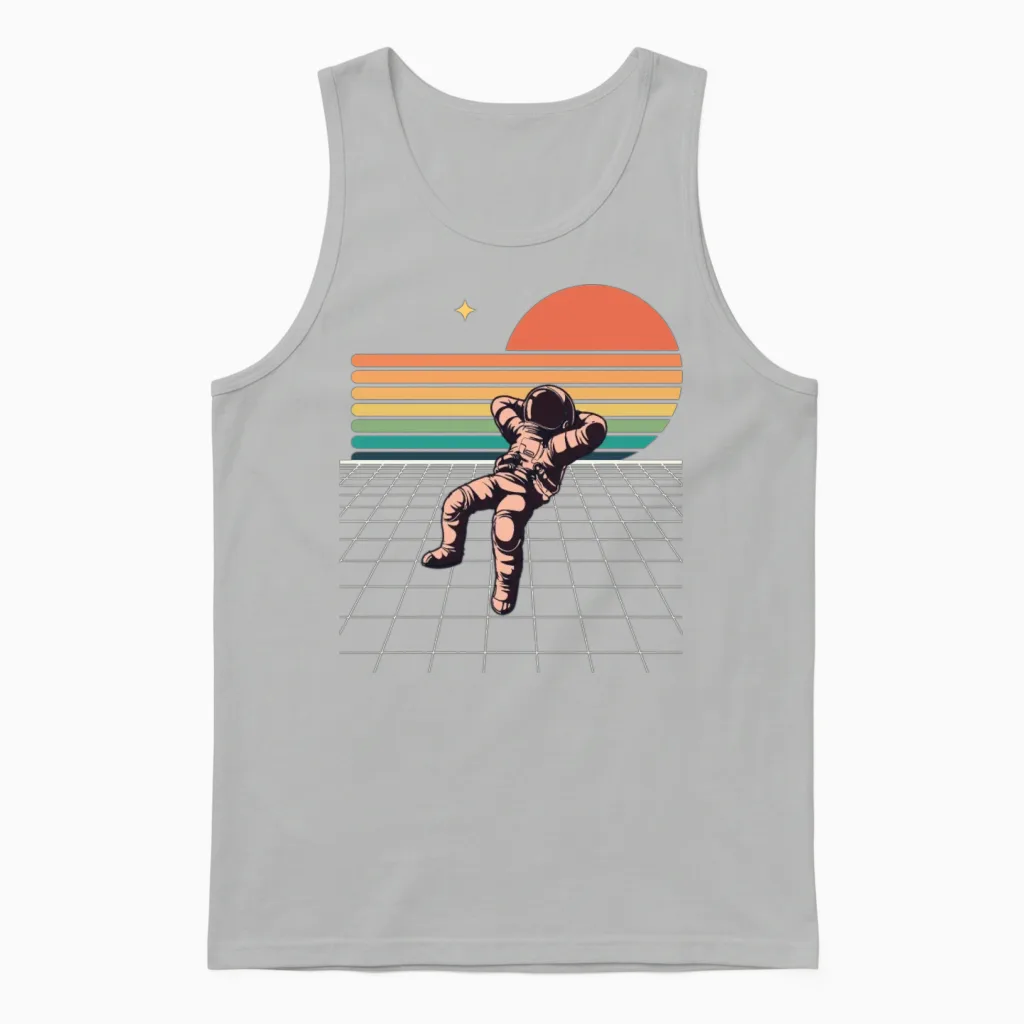 Retro Astronaut Unisex Tank Top - Ash
