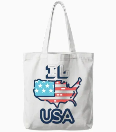 Il, Usa, Illinois Tote Bags - White