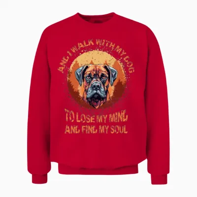 Boxer-Dog-Breeds Funny Sayings Boxer-Dog Unisex Sweatshirt - Red