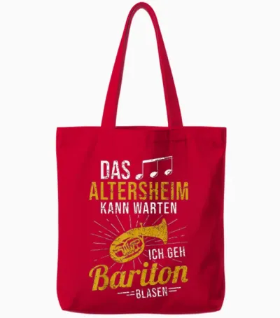 Baritonhorn Musiker Das Altersheim Kann Warten Bariton Tote Bags - Red