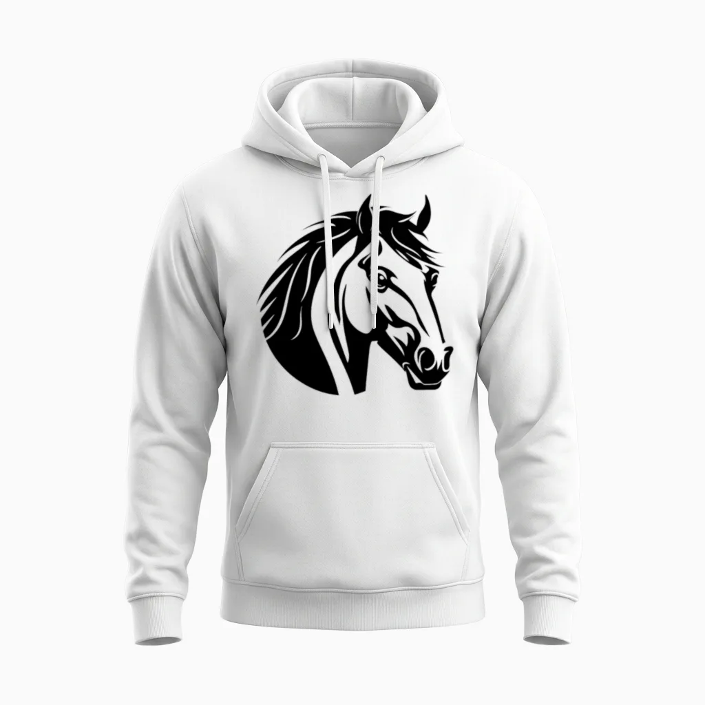 Horse Equine Pony Lovers Gift Unisex Hoodie in White