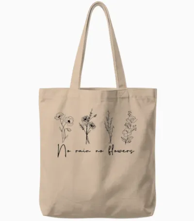 Retro Inspiration Quote Tote Bags - Natural