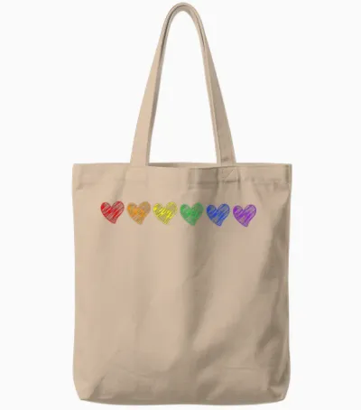 Winzige Regenbogenherzen Subtile Pride Month Flagge Lgbt Gay Rights Tote Bags - Natural