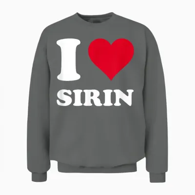 Red Heart I Love Sirin T-Shirt, Black, S Unisex Sweatshirt - Graphite Heather