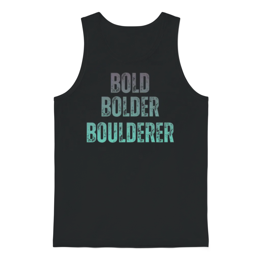 Bouldering Bold Bolder Boulderer Unisex Tank Top - Black