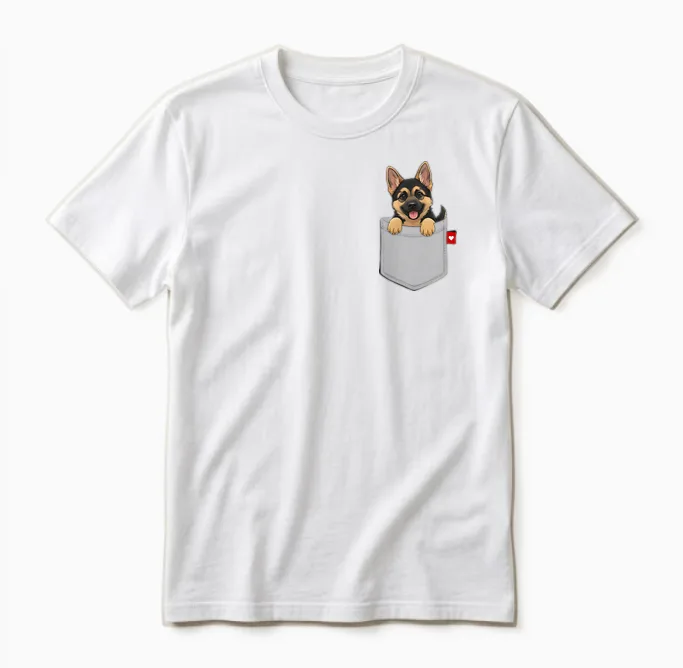 Dog German Shepherd Dog in Pocket Looking Cute Puppy