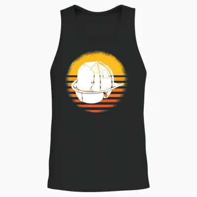90s Retro Firefighter Helmet Unisex Tank Top - Black