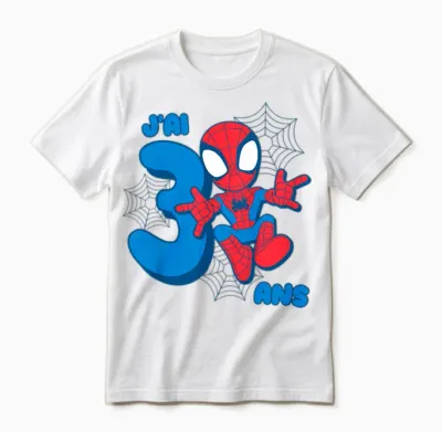 Kids Marvel Spider-Man Cute Spidey Birthday 3 Years Unisex T-Shirt - White