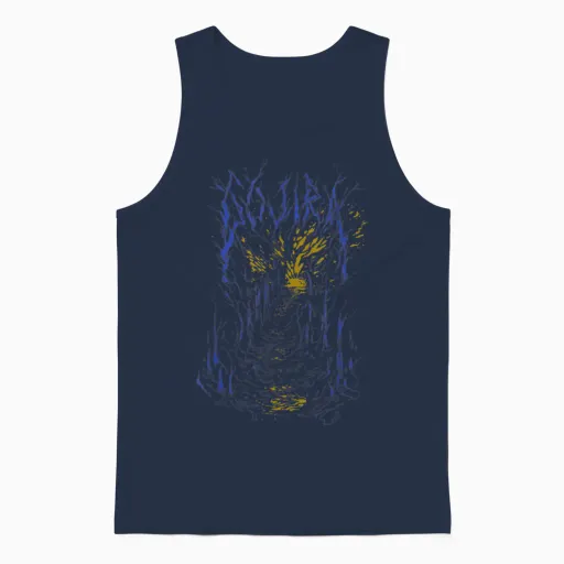 Gojira Forest Path Unisex Tank Top in Navy