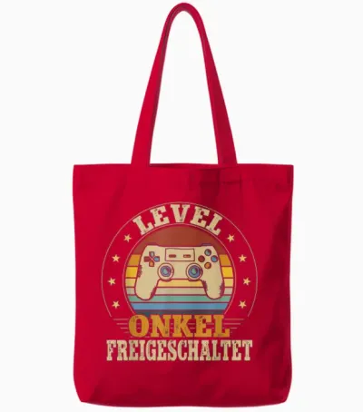 Onkel Level Loading Schwangerschaft Verkünden Baby Party Tote Bags - Red