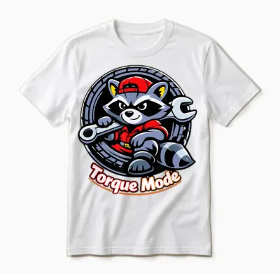 Design Graphique De Pneu De Mécanicien Raton Laveur Unisex T-Shirt - White