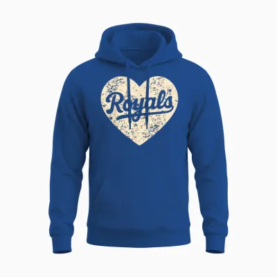 Retro Royals Heart Distressed Style Gift for Men Women Unisex Hoodie - Royal