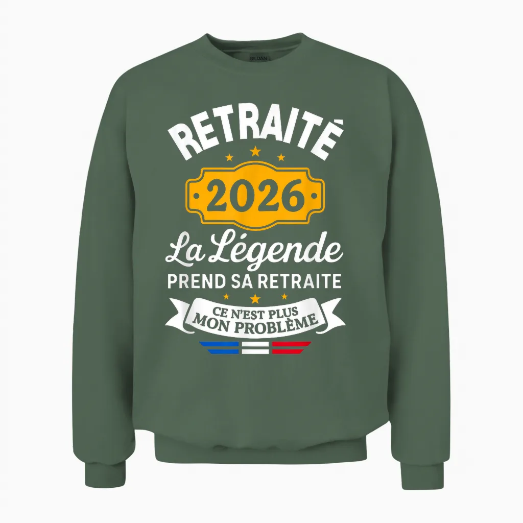 The Legend Retires 2026 Retired Man Unisex Sweatshirt in Military Green
