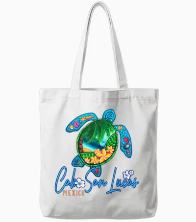 Cabo San Lucas Sea Turtle Mexico Vacation Family Trip Tote Bags - White