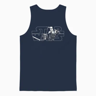 Star Wars Light vs Dark White Unisex Tank Top - Navy
