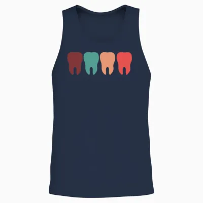 Teeth Retro Unisex Tank Top - Navy