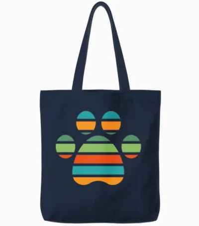Dog Paw Gift Tote Bags - Navy