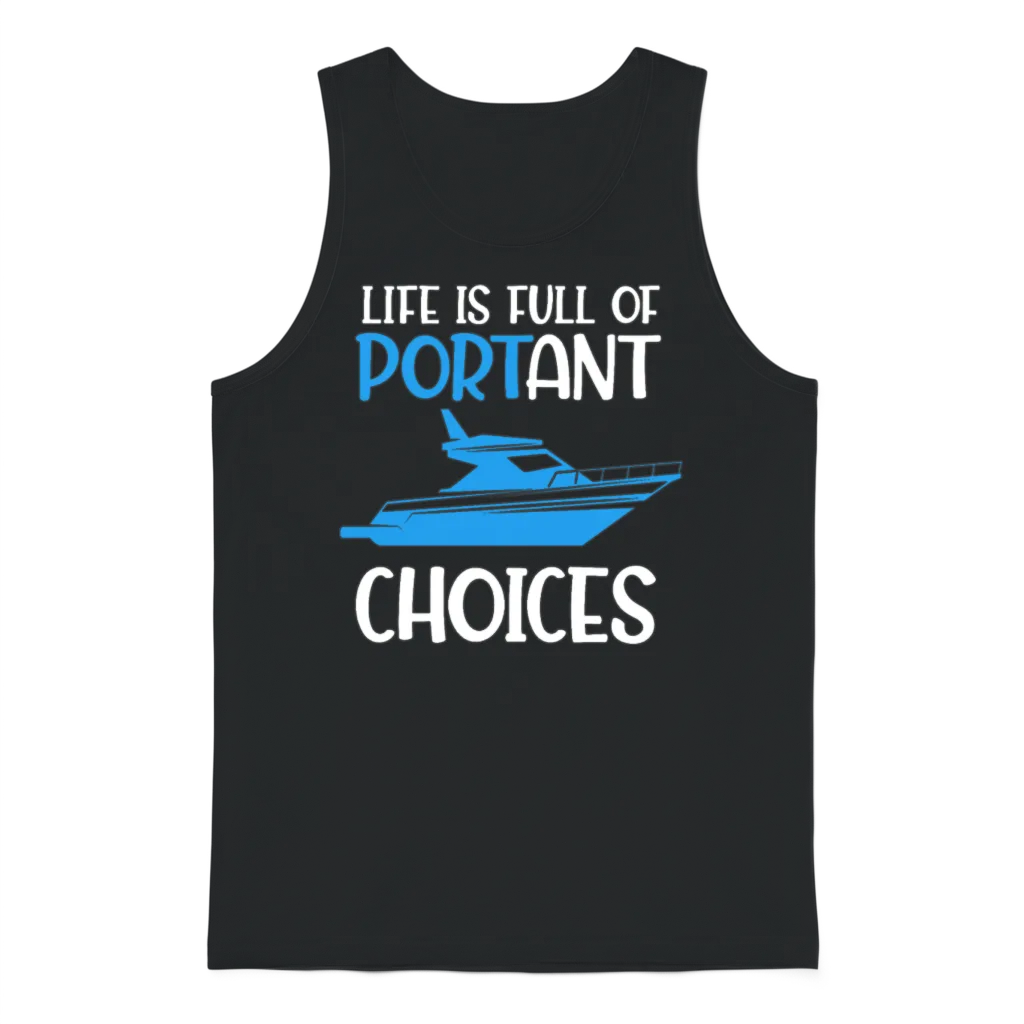 Funny Boating Boat Captain Unisex Tank Top - Black